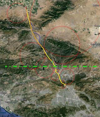 Los Angeles/Grapevine South Section of Proposed Hyperloop Route