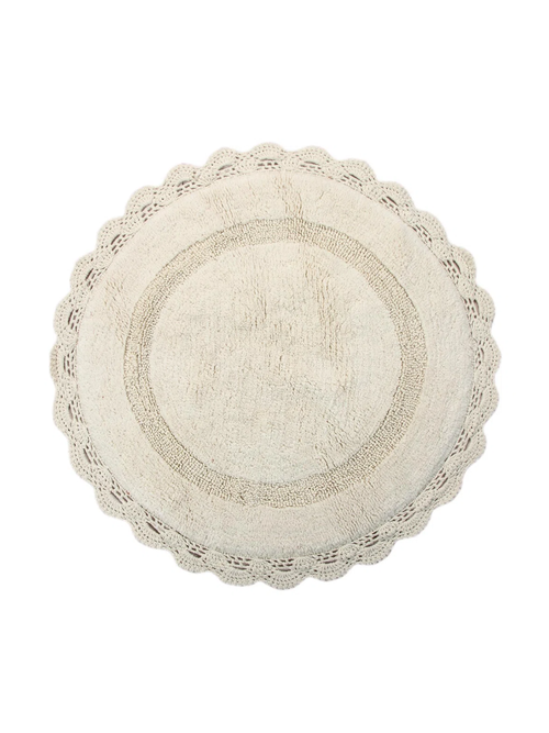 Round Crochet Designer Plush Cotton Rug