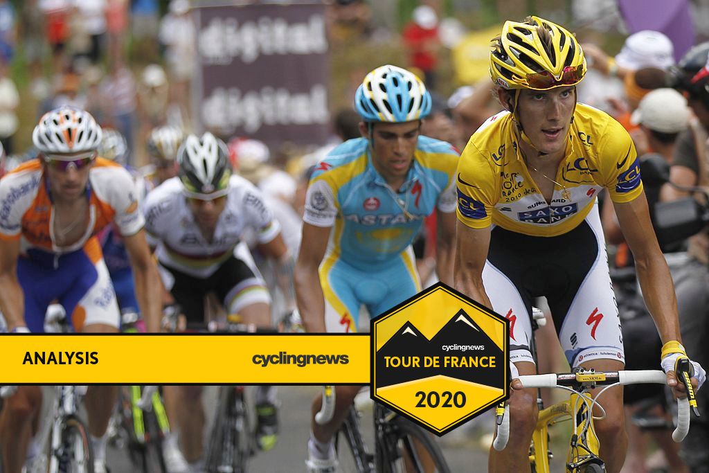 andy schleck and alberto contador at tour de france 2010