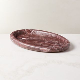 Pave Red Marble Serving Tray