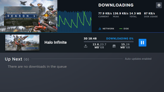 My Halo Infinite download speed shortly after it became available.