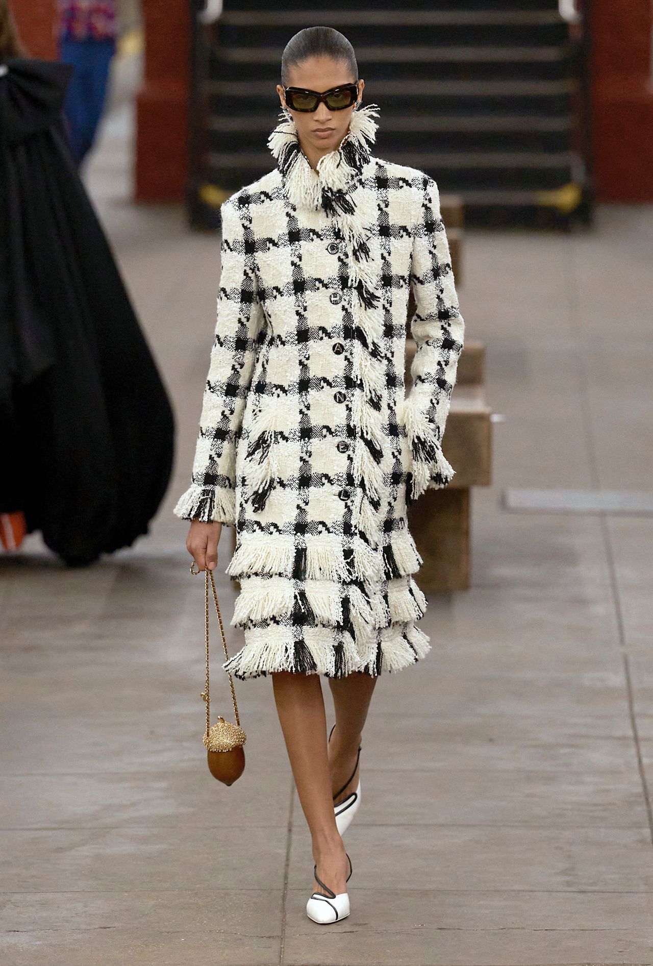 models walk the subway runway for the chanel metiers d'art 2026 show in new york city