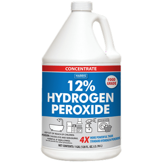 Harris 12% Concentrated Food Grade Hydrogen Peroxide, 128oz, for Kitchen, Bath, Laundry, Home and Garden