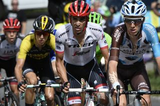 Alberto Contador stays in contact during stage 12 at the Tour de France