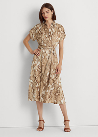 Snakeskin-Print Satin Dress, $285 (£229)|Ralph Lauren