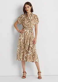 Snakeskin-Print Satin Dress, $285 (£229)|Ralph Lauren