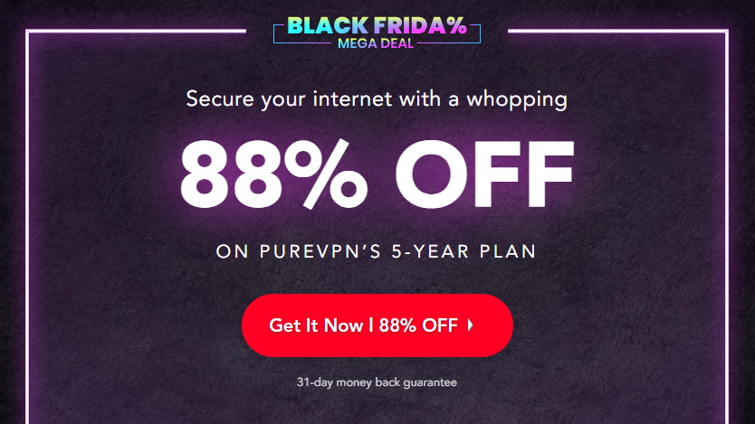 Grafik menunjukkan kesepakatan PureVPN Black Friday