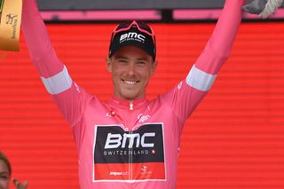 BMC's Rohan Dennis takes the Giro's pink leader's jersey after picking up a time bonus during stage 2
