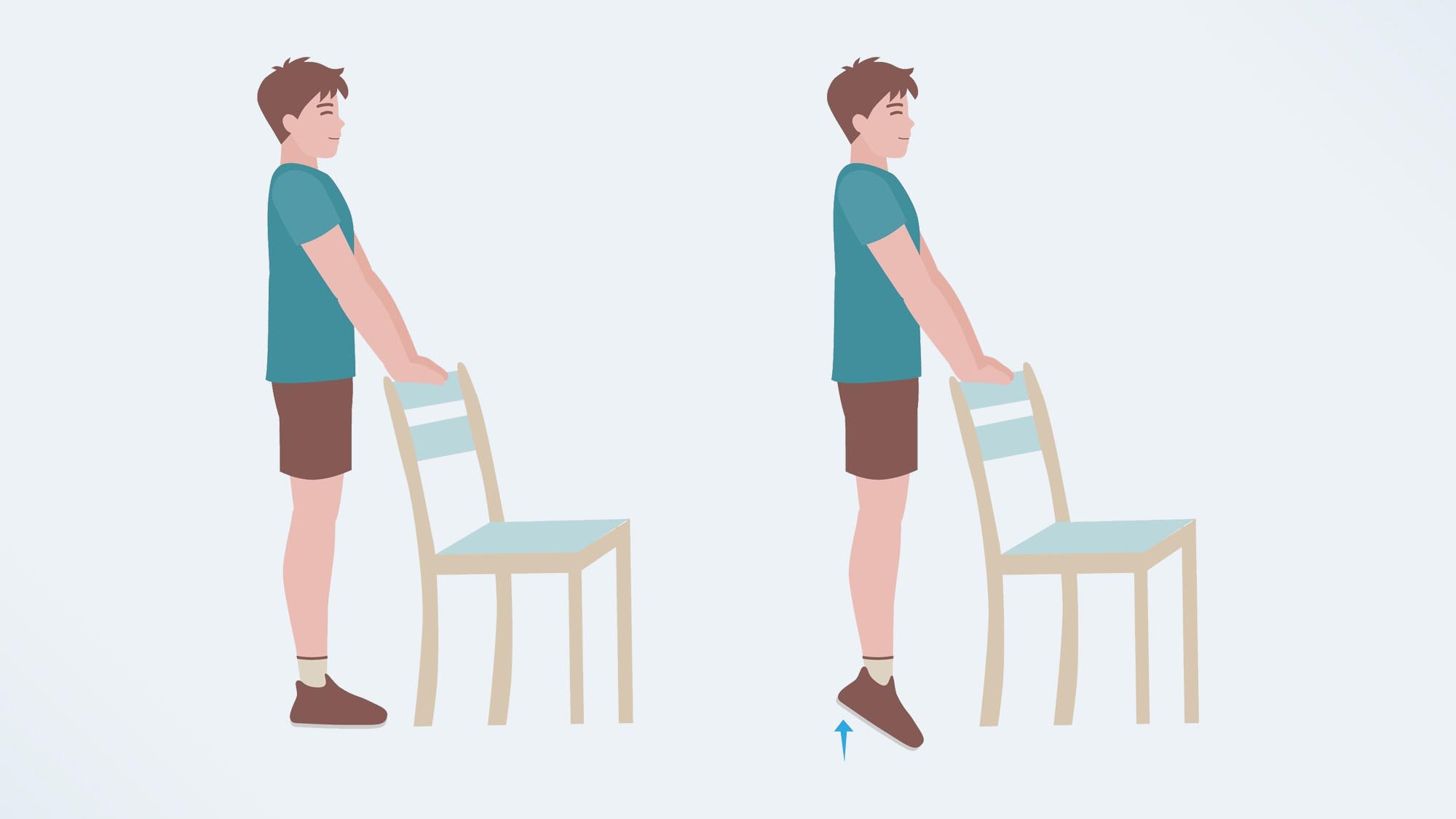 heel raises holding chair