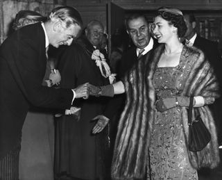 The Queen shakes hand with Anthony Eden