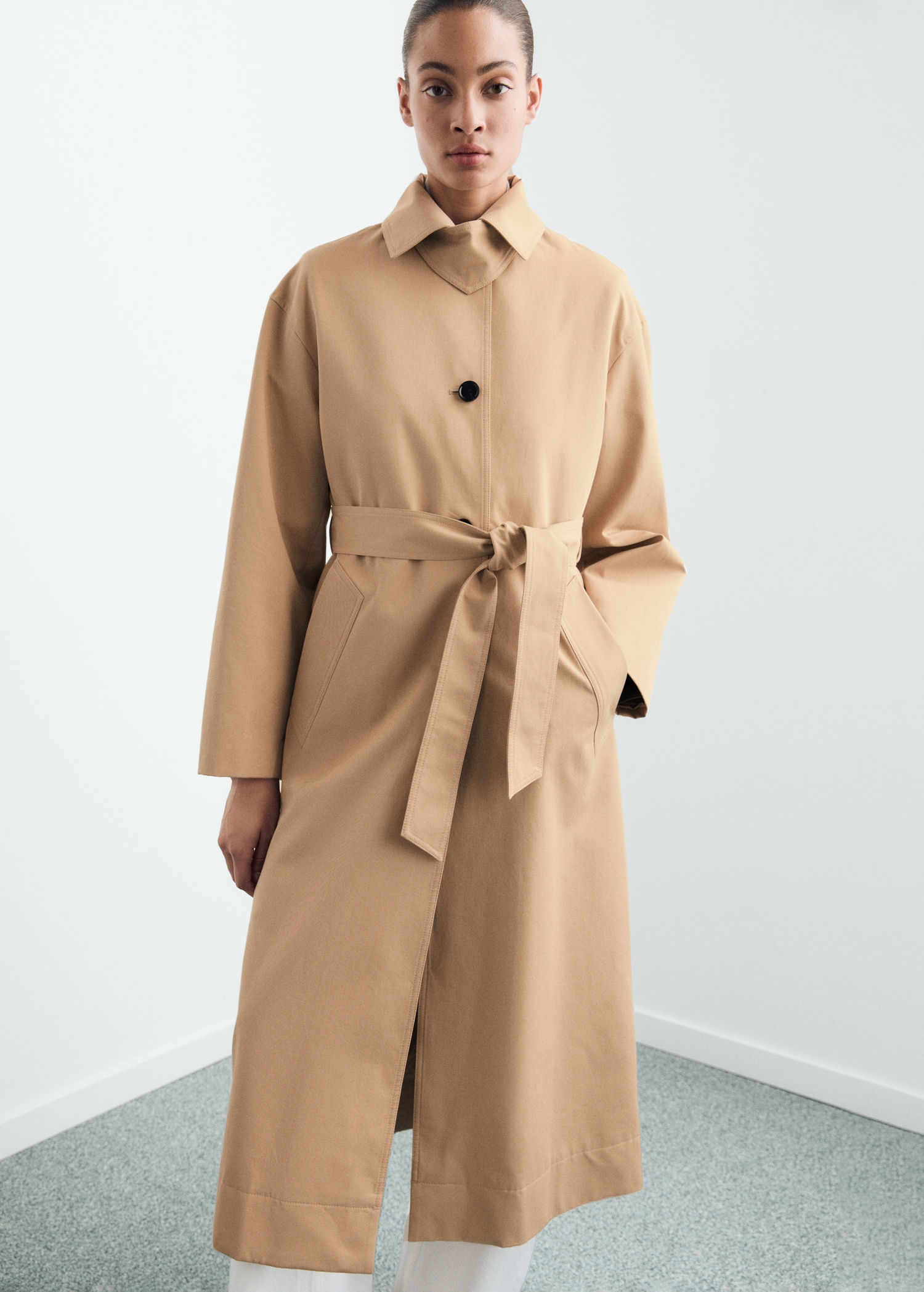 Long Trench Coat With Belt - Women | Mango United Kingdom