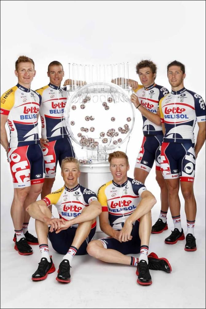 The leaders of the 2013 Lotto Belisol team