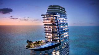 A render of the upper floors of the Aston Martin Residences in Miami