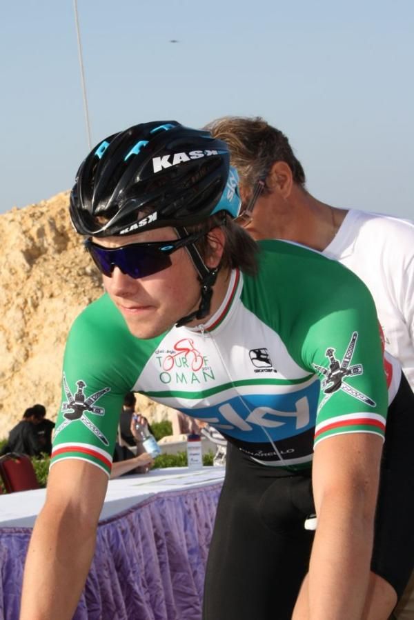 Edvald Boasson Hagen (Team Sky) raced the time trial in the green points jersey