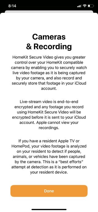HomeKit Secure Video security explainer in the iOS 13 Home app