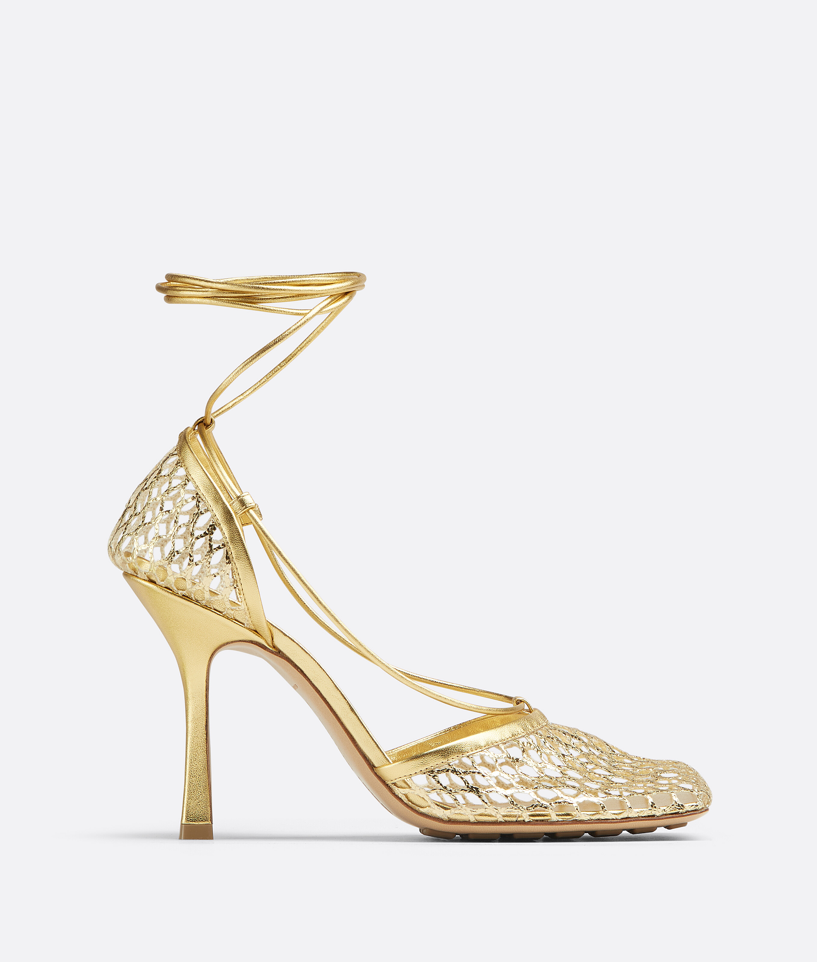 Women's Stretch Lace-Up Sandal in Gold