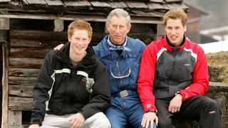 Prince Harry, King Charles and Prince William in 2005