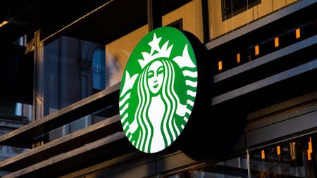 Starbucks logo pictures on a storefront