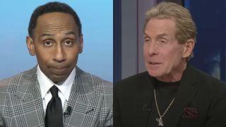 Stephen A. Smith appears on First Take, while Skip Bayless speaks on Undisputed.