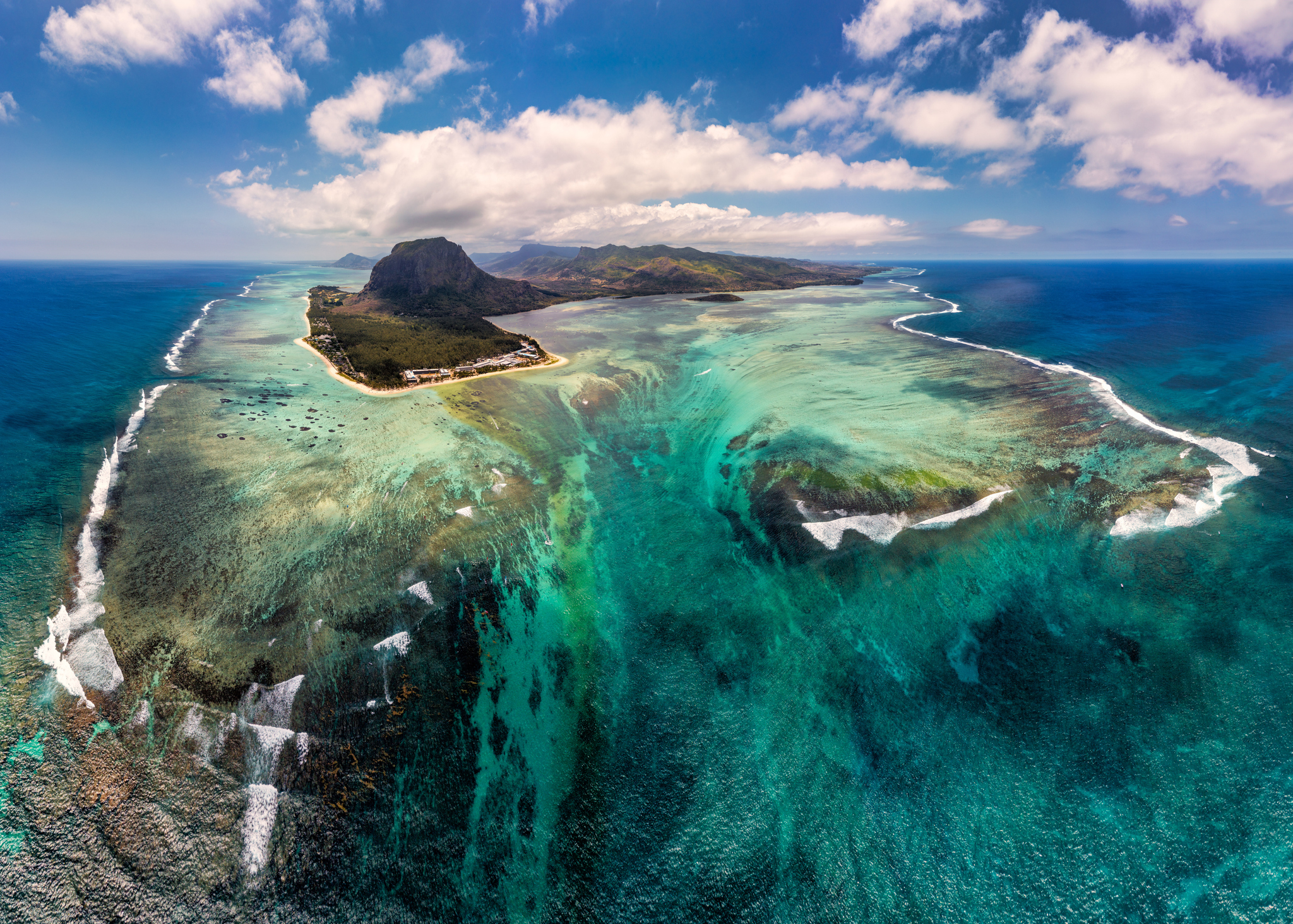 Le Morne Brabant peninsula and Underwater Waterfall, Mauritius