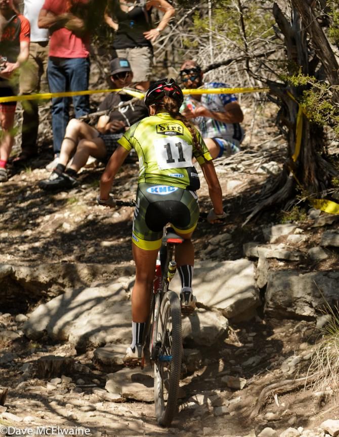 Shayna Powless (BMC Dirt Project) on one of the countless rock gardens