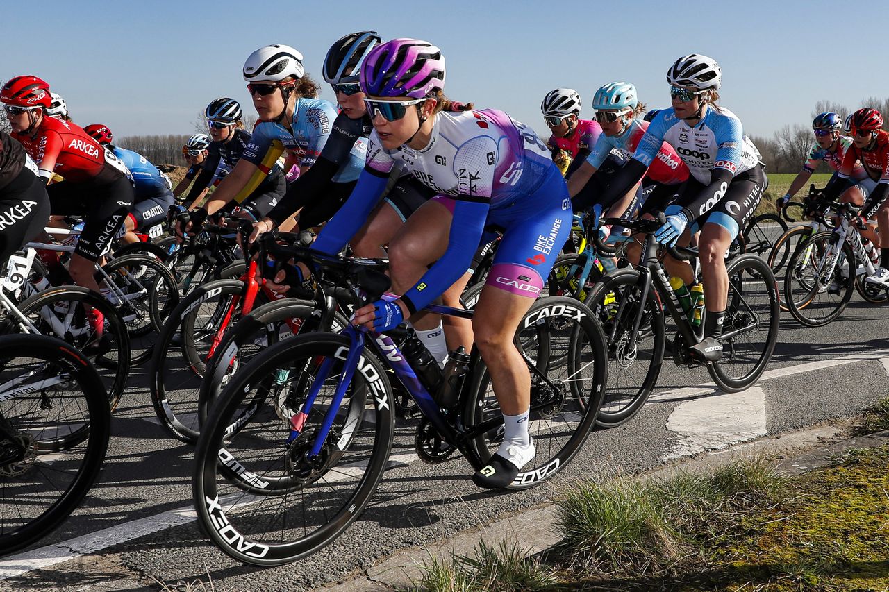 Omloop Het Nieuwsblad Women 2022 - 14th Edition - Gent - Ninove 129,1 km - 26/02/2022 - Kristen Faulkner (USA - Team BikeExchange - Jayco) - photo Gomez/SprintCyclingAgency&Acirc;&copy;2022