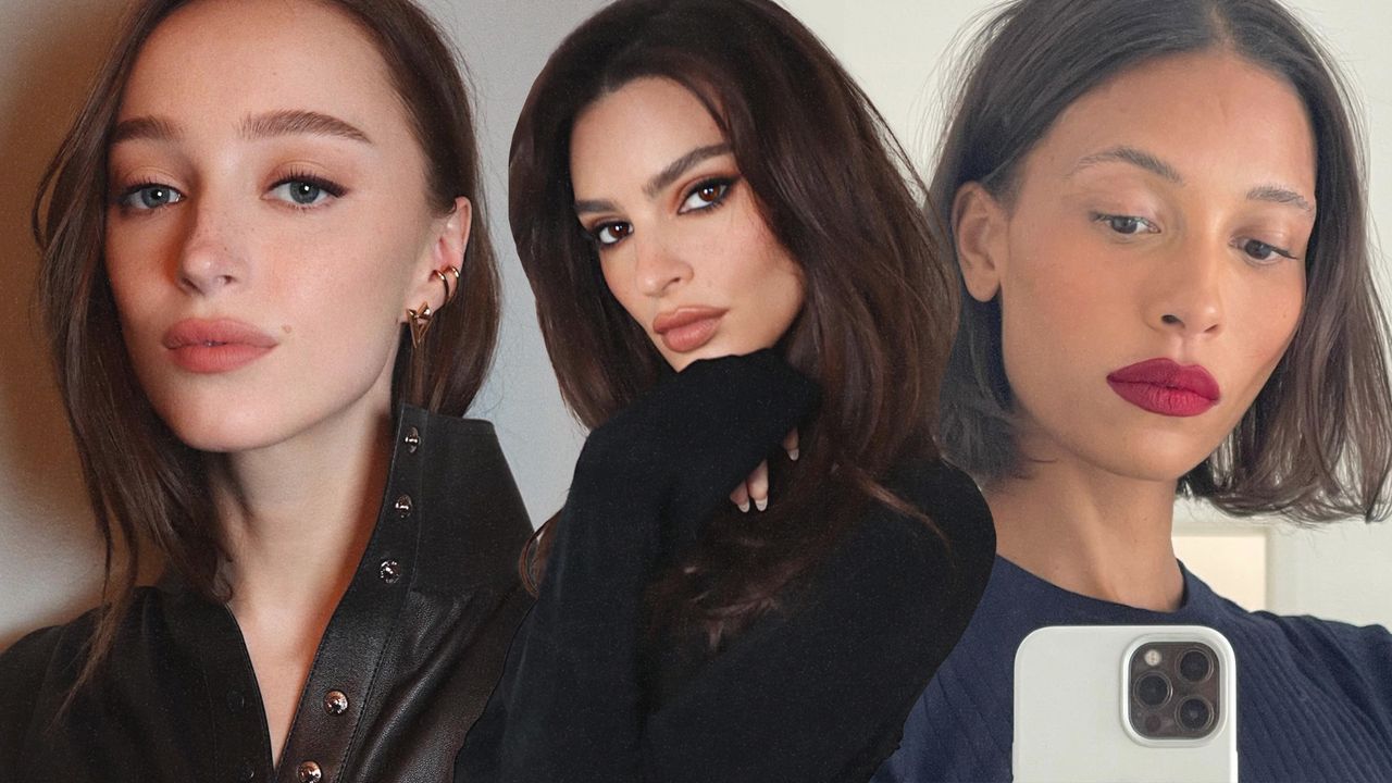 Phoebe Dynevor, EmRata, and TyLynn Nguyen wearing fall makeup trends