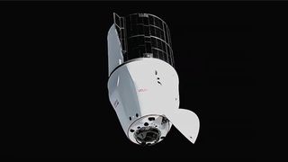 SpaceX's CRS-32 Dragon cargo capsule nears the International Space Station for docking on April 22, 2025.