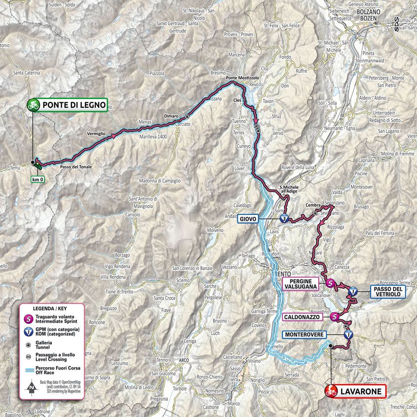 Stage 17 route map 2022 Giro d'Italia