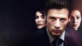 promotional image with Gemma Arterton, James Norton and Marisa Abela for"Rogue Agent" now streaming on Netflix