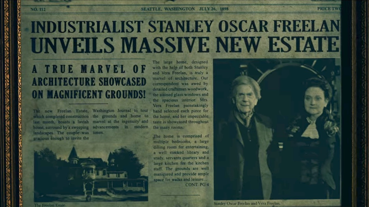 The Midnight Club'da Stanley ve Vera Freelan hakkında gazete kupürü