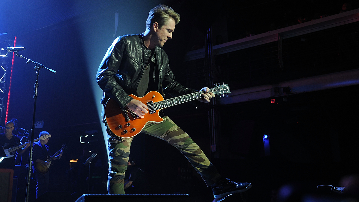 Joe Don Rooney performs at the America Salutes You and Wall Street Rocks Presents Guitar Legends For Heroes at Terminal 5 on November 29, 2017 in New York City