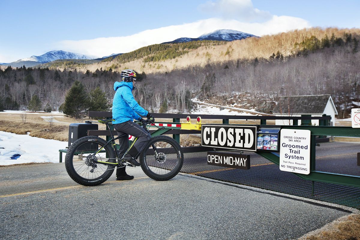 Technically closed, but Tim Johnson was not deterred from climbing Mt. Washington