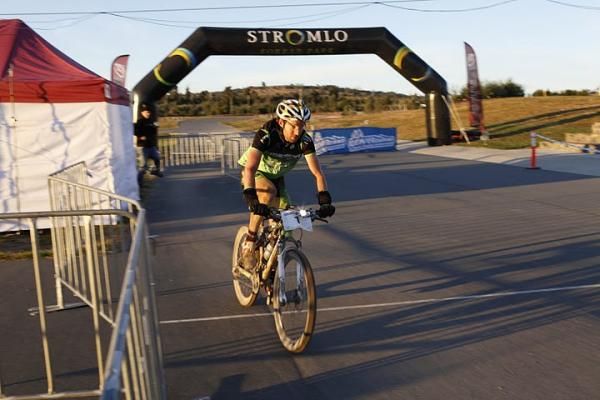 Jason English passes through the finish area