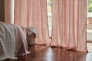 pink linen curtains from The Secret Linen Store