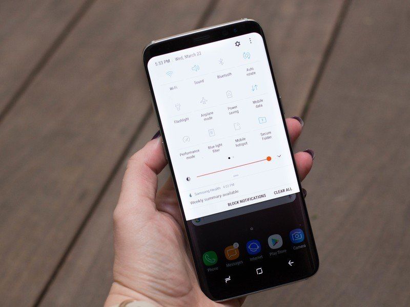 The GS8&amp;#39;s Quick Settings.
