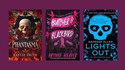 Book covers of Phantasma’ by Kaylie Smith, ‘Butcher & Blackbird’ by Brynne Weaver, and ‘Lights Out’ by Navessa Allen