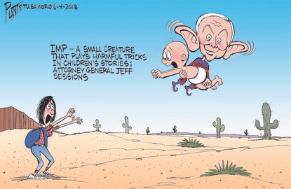 Political Cartoon U.S. immigration policy Jeff Sessions family separation