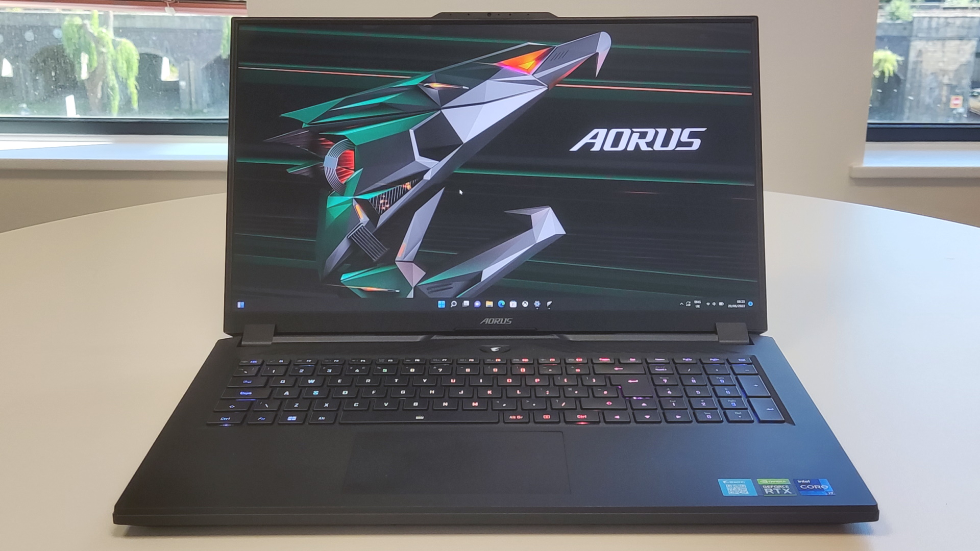 Gigabyte Aorus 17 XE4 on a desk