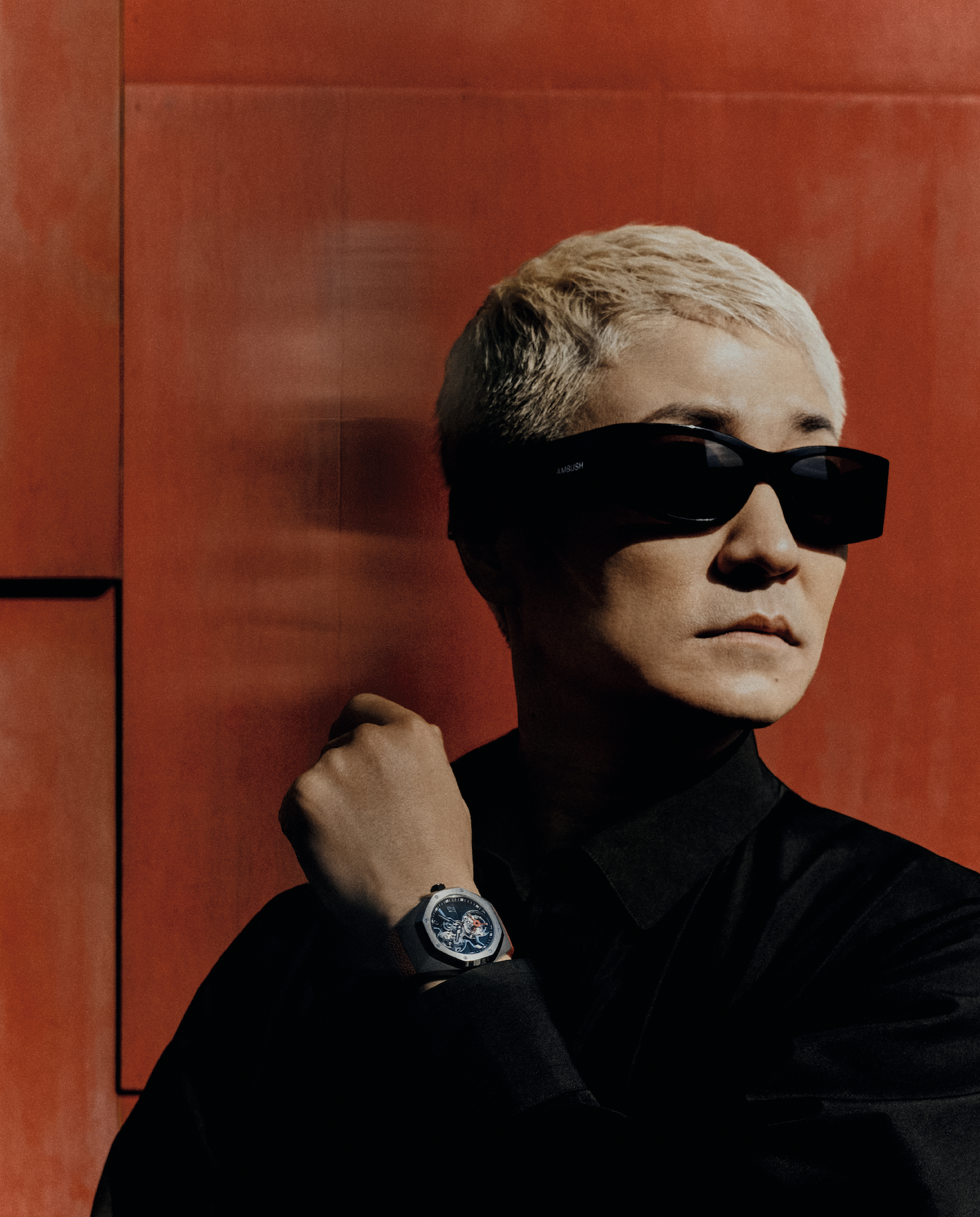 man wearing watch