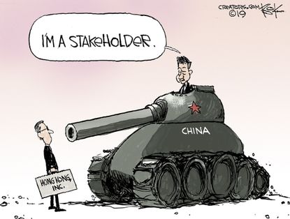 Political Cartoon World Xi Jinping China Hong Kong
