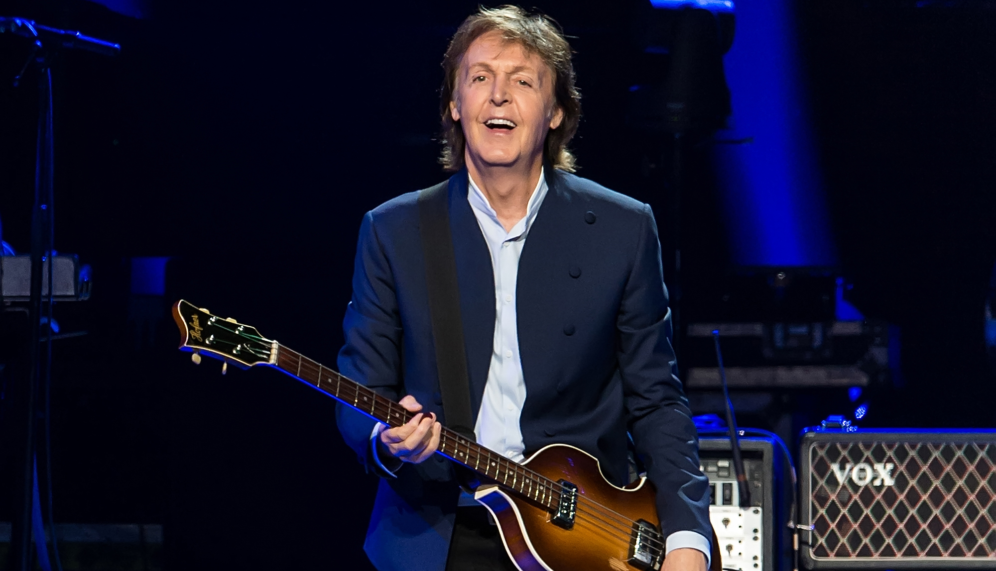 Paul McCartney performs during U.S. &#039;Out There&#039; tour at Wells Fargo Center on June 21, 2015 in Philadelphia, Pennsylvania. 