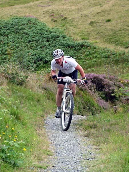 A rider climbs