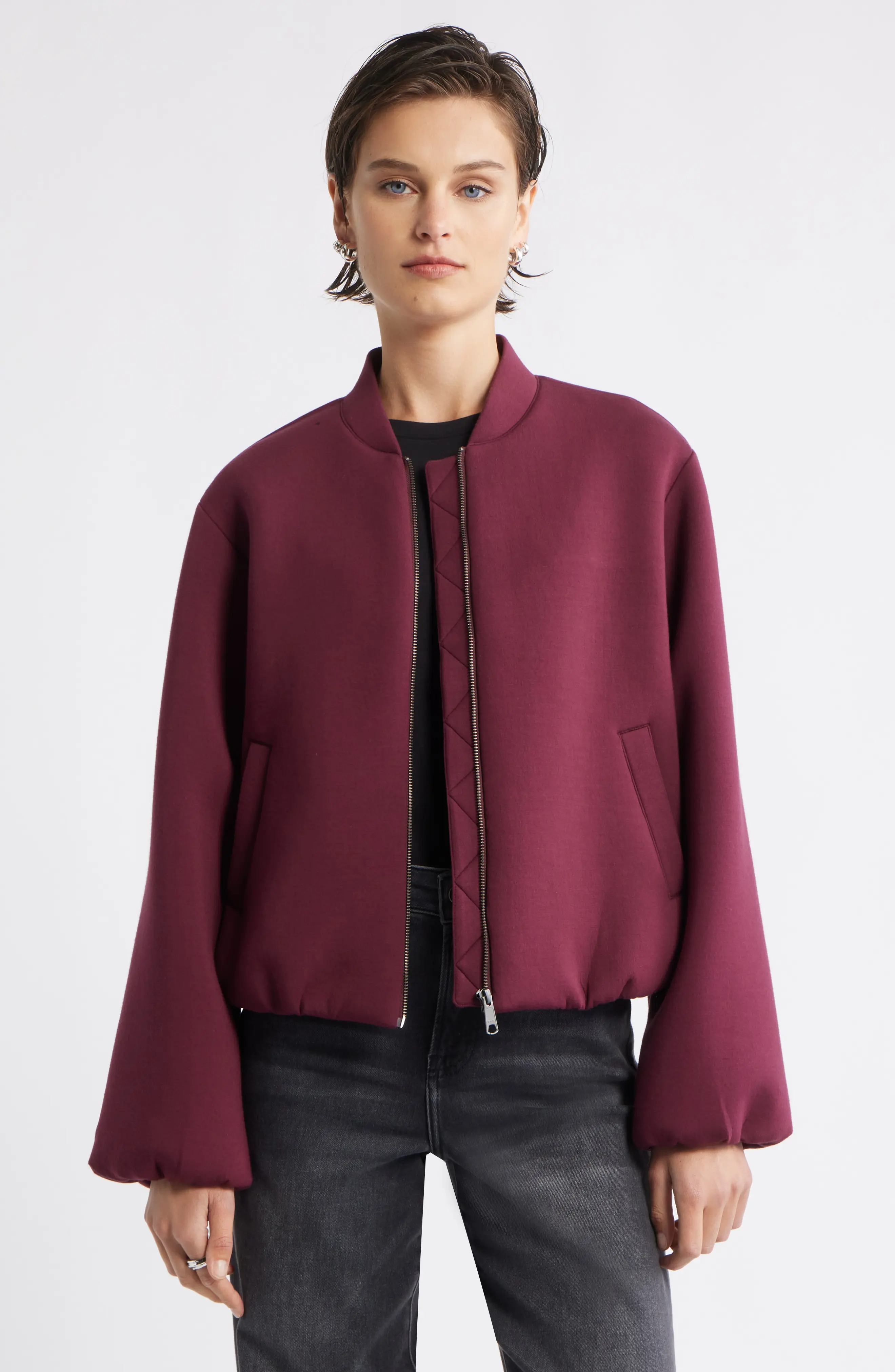 Nordstrom, Scuba Knit Bomber Jacket