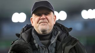 Managing director Jorg Schmadtke looks on prior to the Bundesliga match between Wolfsburg and Bayern Munich at the Volkswagen Arena on February 5, 2023 in Wolfsburg, Germany.