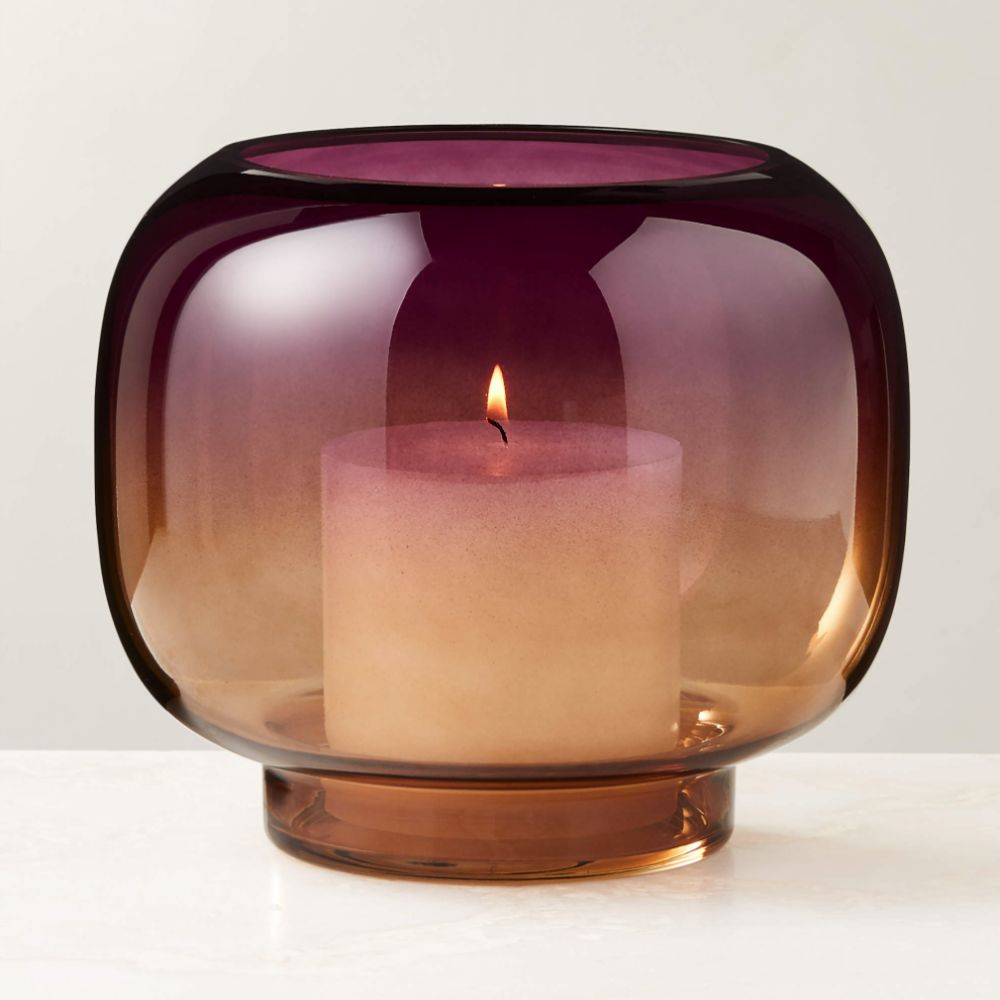 Purple two-tone hurricane lantern
