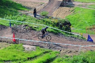 A rider tackles the Windham World Cup four cross course.