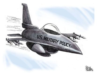 Political cartoon U.S. military policy