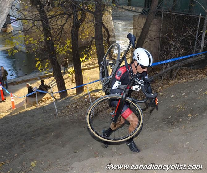 Mike Garrigan (Van Dessel/POC/Shimano) on the run-up