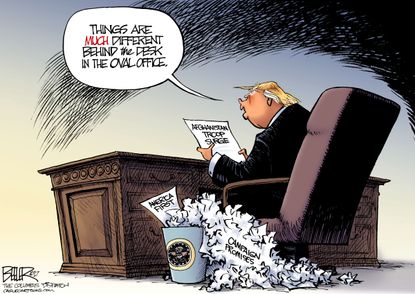 Political cartoon U.S. Trump Afghanistan war